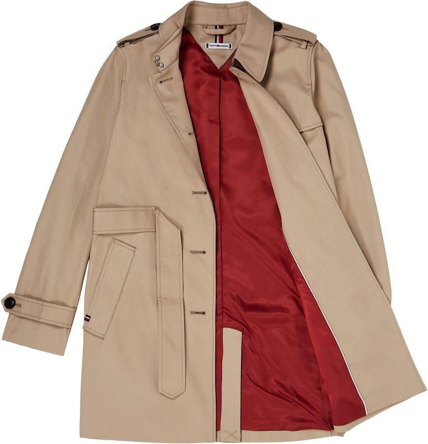 Tommy Hilfiger Lang jack HERITAGE SINGLE BREASTED TRENCH met de typische trenchdetails & tommy strepen als riemlus