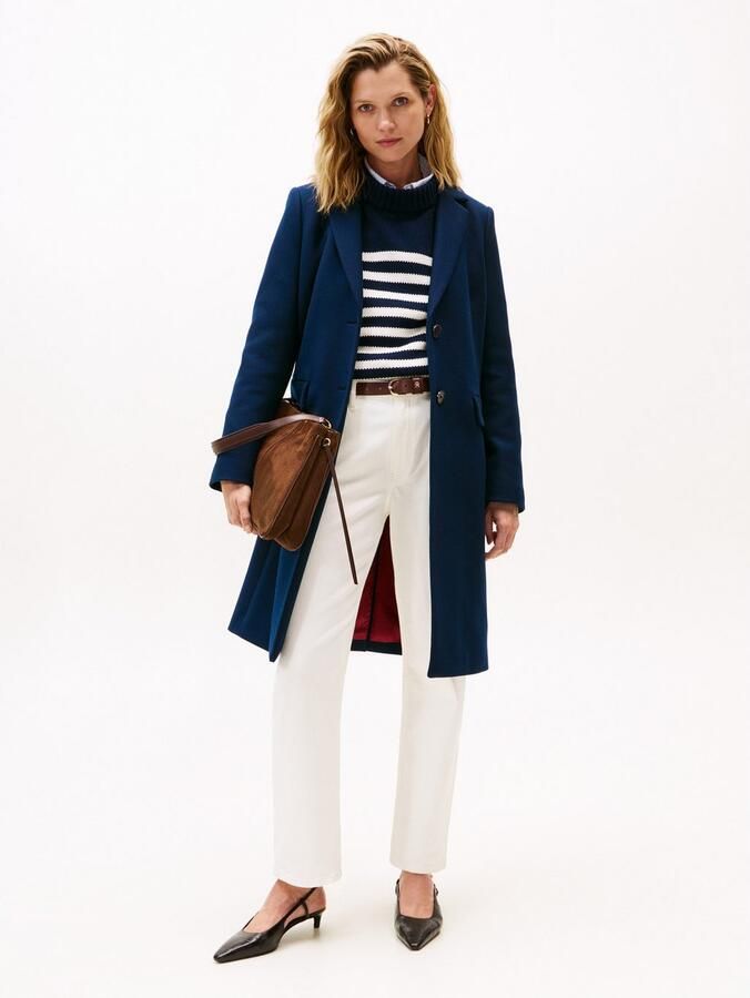 Tommy Hilfiger Lange jas CLASSIC SB WOOL REG COAT met wol en kasjmierpercentage - Foto 2
