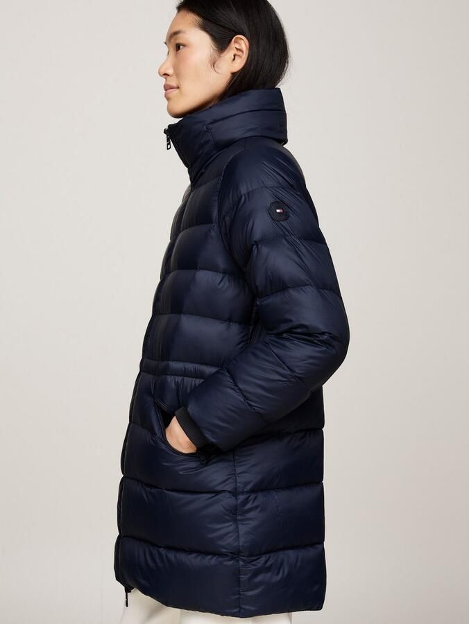 Tommy Hilfiger Gewatteerde lange jas met labelpatch - Foto 5