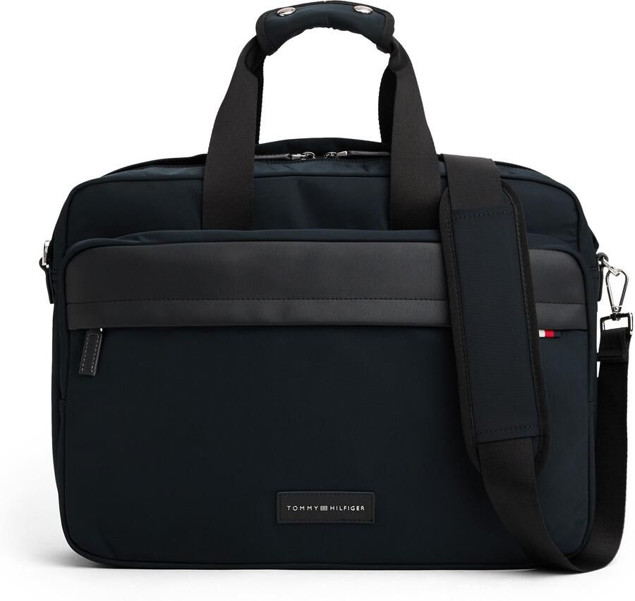 Tommy Hilfiger Laptoptas TH NYLON WORKBAG unisex schoudertas zakelijke tas met voorvak - Foto 5