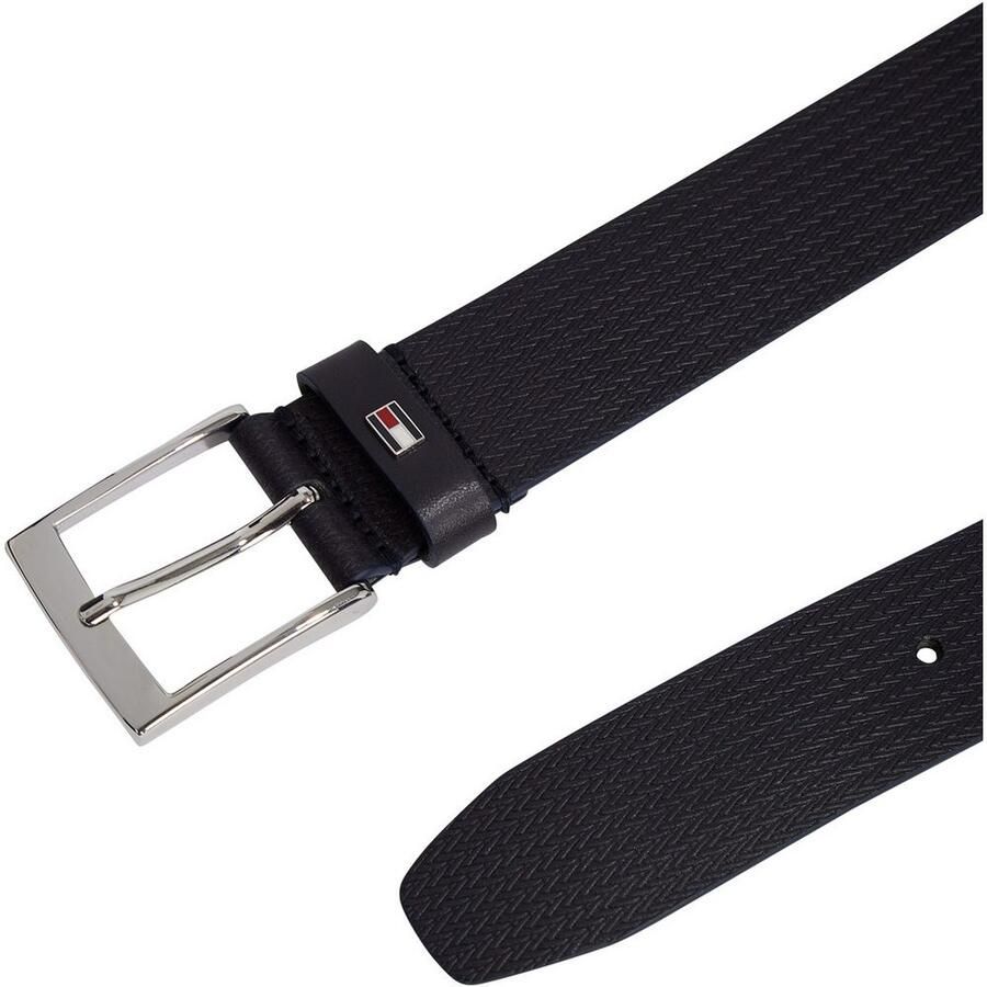 Tommy Hilfiger Leren riem ADAN HERRINGBONE 3.5 Eenvoudige doornsluiting metalen patch
