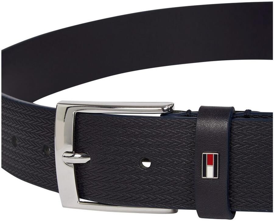 Tommy Hilfiger Leren riem ADAN HERRINGBONE 3.5 Eenvoudige doornsluiting metalen patch - Foto 2