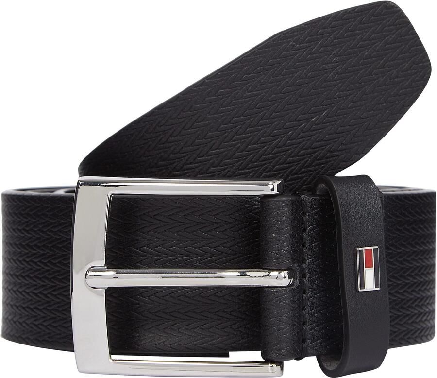 Tommy Hilfiger Leren riem ADAN HERRINGBONE 3.5 Eenvoudige doornsluiting metalen patch - Foto 3