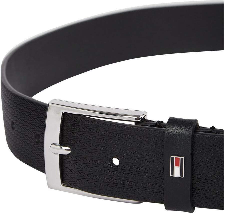 Tommy Hilfiger Leren riem ADAN HERRINGBONE 3.5 Eenvoudige doornsluiting metalen patch - Foto 2