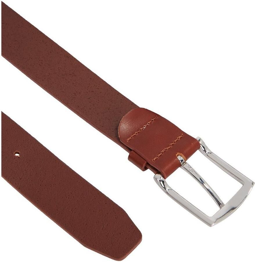 Tommy Hilfiger Leren riem DENTON 3 5 Robuuste leren riem met vlaglabel zilverkleurige gesp verstelbaar