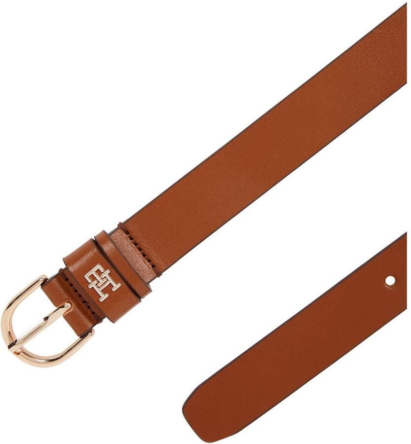 Tommy Hilfiger Leren riem ESSENTIAL EFFORTLESS 2.5 GOLD Logo-embleem zachte haptiek ovale eenvoudige pin sluiting