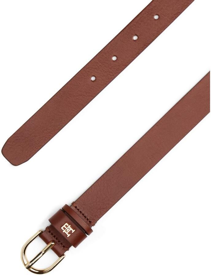 Tommy Hilfiger Leren riem ESSENTIAL EFFORTLESS 2.5 GOLD Logo-embleem zachte haptiek ovale eenvoudige pin sluiting