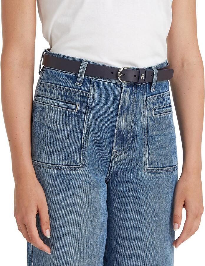 Tommy Hilfiger Leren riem ESSENTIAL EFFORTLESS 2.5 SILVER Eenvoudige doornsluiting metalen embleem - Foto 3