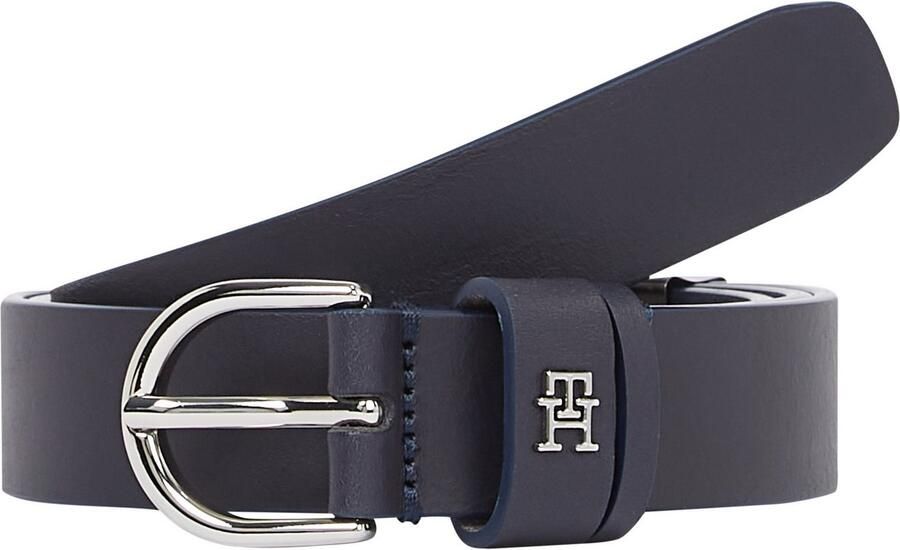 Tommy Hilfiger Leren riem ESSENTIAL EFFORTLESS 2.5 SILVER Eenvoudige doornsluiting metalen embleem - Foto 4