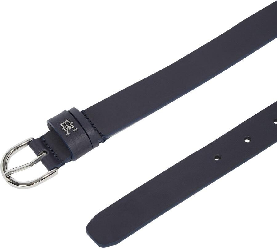 Tommy Hilfiger Leren riem ESSENTIAL EFFORTLESS 2.5 SILVER Eenvoudige doornsluiting metalen embleem