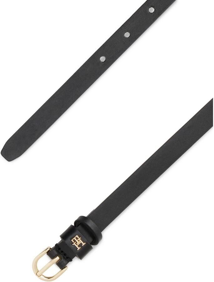Tommy Hilfiger Leren riem ESSENTIAL EFFORTLESS GOLD 1 5 cm breed ovale enkelvoudige dornsluiting damesriem
