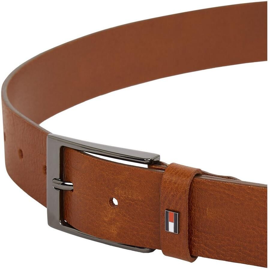 Tommy Hilfiger Leren riem LAYTON 3.5 Metalen patch eenvoudige doornsluiting