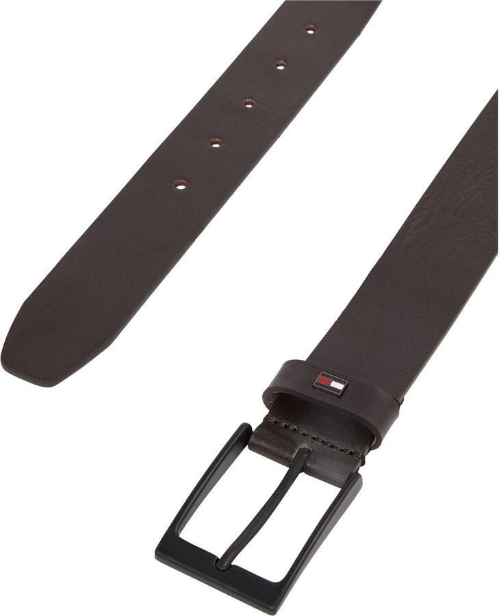 Tommy Hilfiger Leren riem LAYTON 3.5 Metalen patch eenvoudige doornsluiting