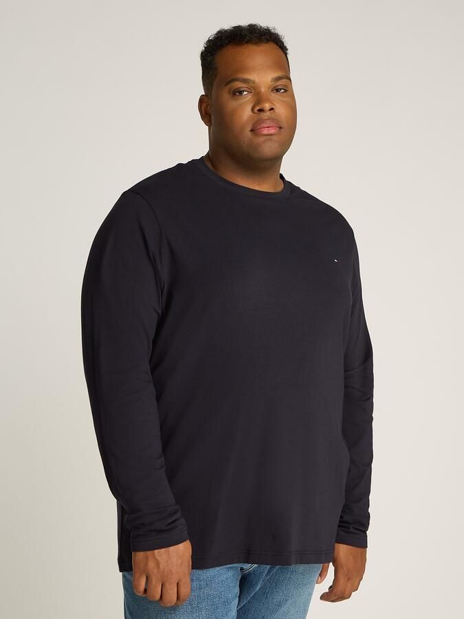 Tommy Hilfiger Longsleeve BT-STRETCH SLIM FIT TEE-B met ronde hals en logo effen casual slim fit katoenmix ronde hals grote maten - Foto 5
