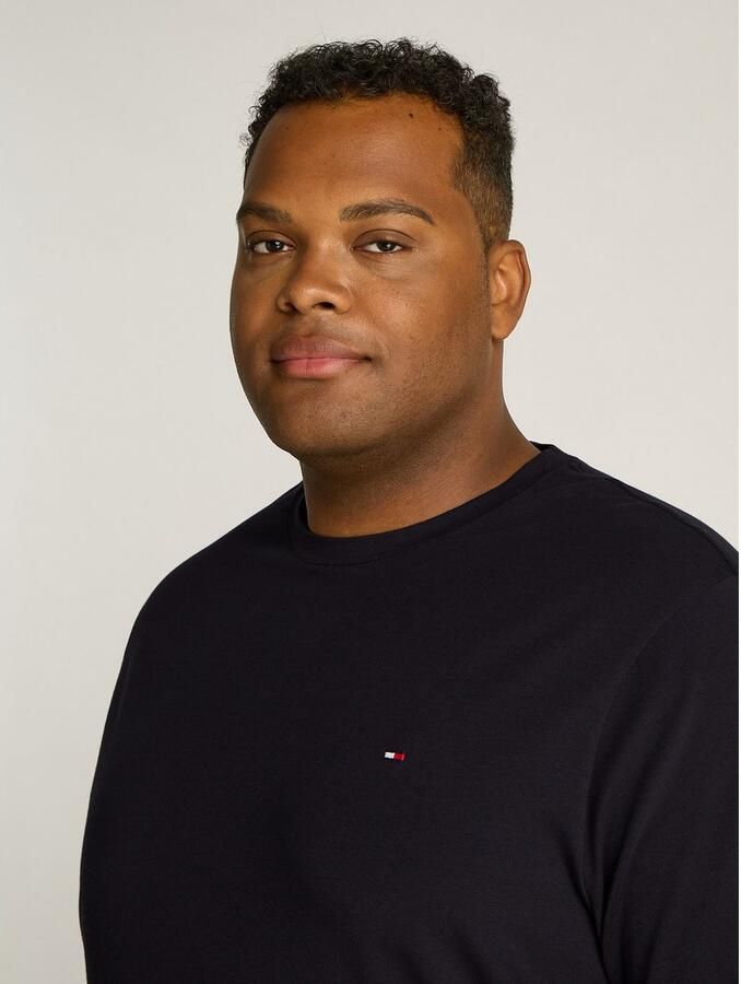 Tommy Hilfiger Longsleeve BT-STRETCH SLIM FIT TEE-B met ronde hals en logo effen casual slim fit katoenmix ronde hals grote maten - Foto 3