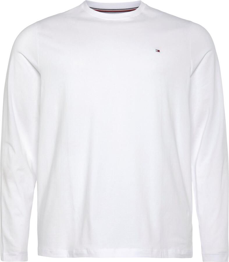 Tommy Hilfiger Longsleeve BT-STRETCH SLIM FIT TEE-B met ronde hals en logo effen casual slim fit katoenmix ronde hals grote maten
