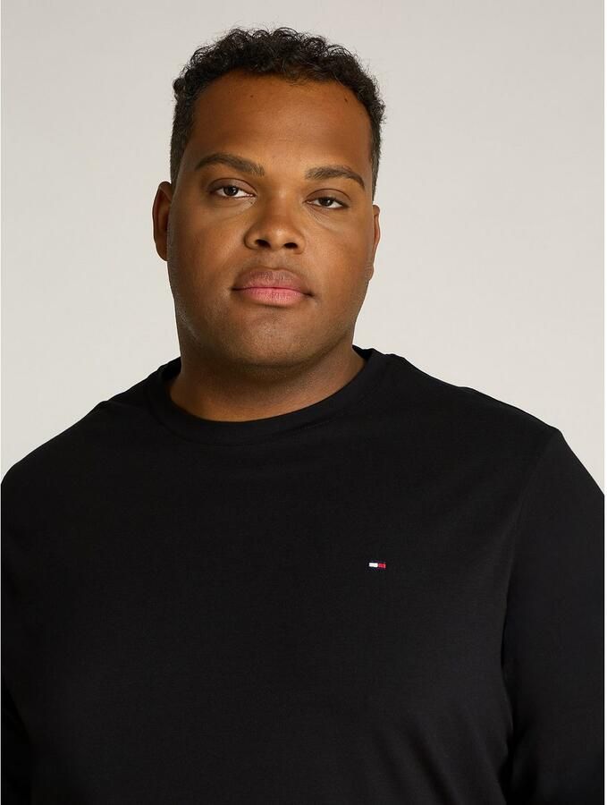 Tommy Hilfiger Longsleeve BT-STRETCH SLIM FIT TEE-B met ronde hals en logo effen casual slim fit katoenmix ronde hals grote maten - Foto 3