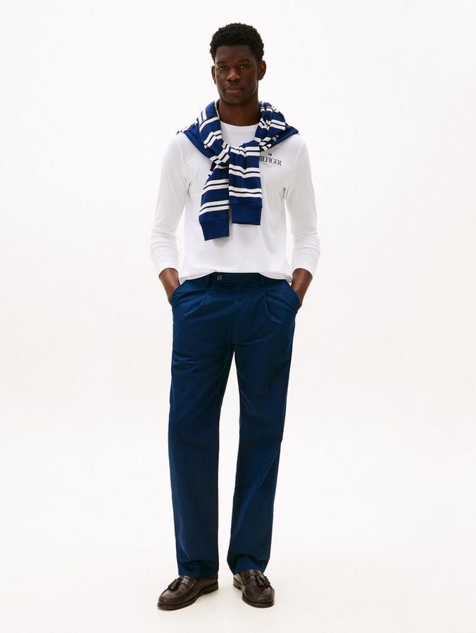 Tommy Hilfiger Longsleeve HILFIGER STACK LS TEE Contrasterende print op de borst - Foto 2