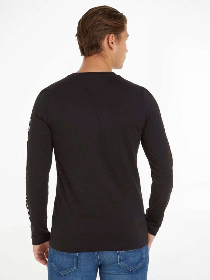 Tommy Hilfiger Heren T-shirt met lange mouwen en lettering Black Heren - Foto 5