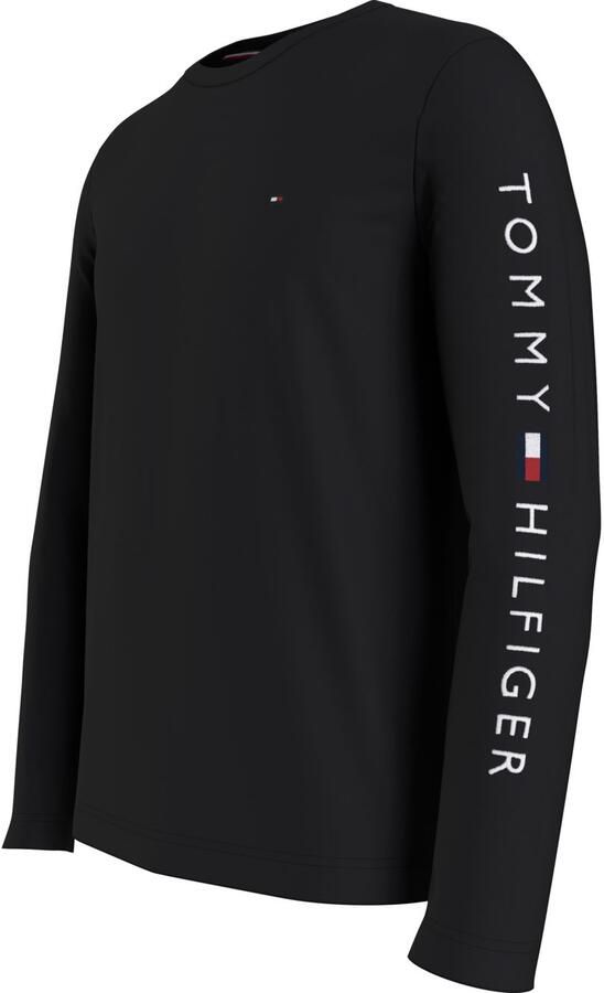 Tommy Hilfiger Heren T-shirt met lange mouwen en lettering Black Heren - Foto 9