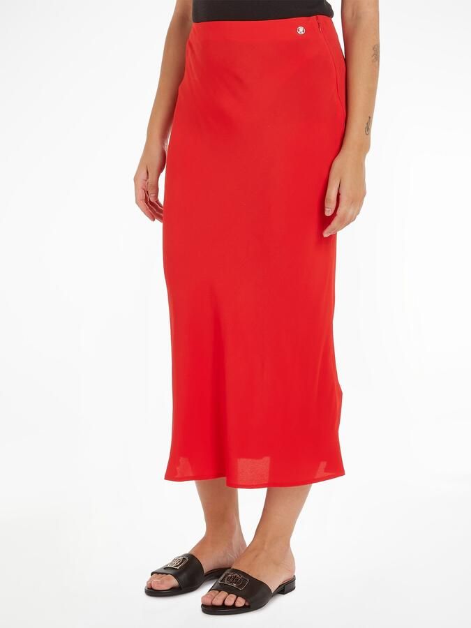 Tommy Hilfiger Midirok VISCOSE CREPE LONG SKIRT - Foto 8