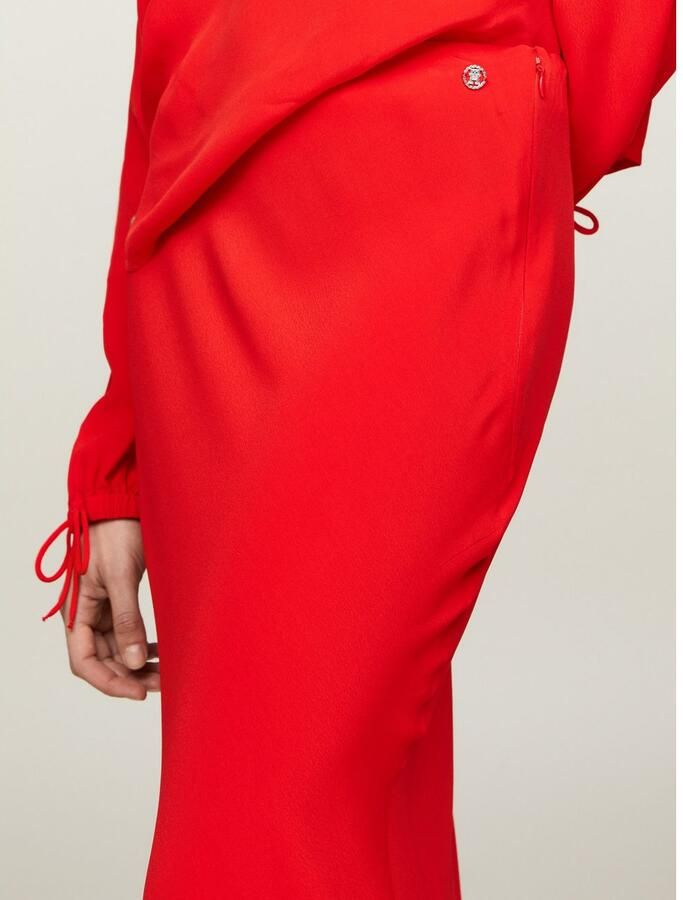 Tommy Hilfiger Midirok VISCOSE CREPE LONG SKIRT - Foto 2