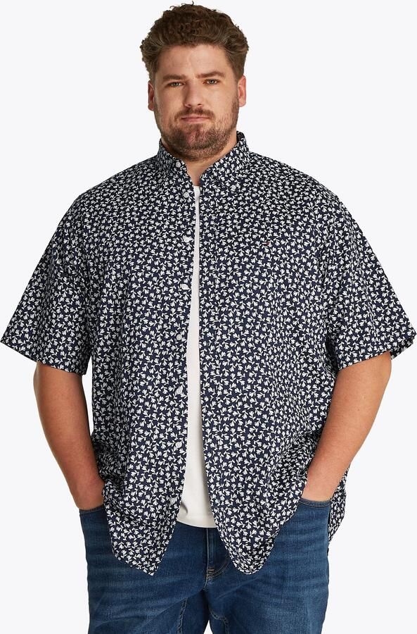 Tommy Hilfiger Overhemd met korte mouwen BT-LINEN BLEND MPRINT met allover-print grote maten - Foto 5