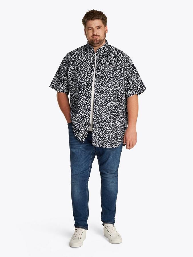 Tommy Hilfiger Overhemd met korte mouwen BT-LINEN BLEND MPRINT met allover-print grote maten - Foto 3