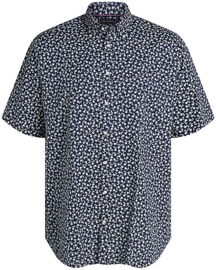 Tommy Hilfiger Overhemd met korte mouwen BT-LINEN BLEND MPRINT met allover-print grote maten