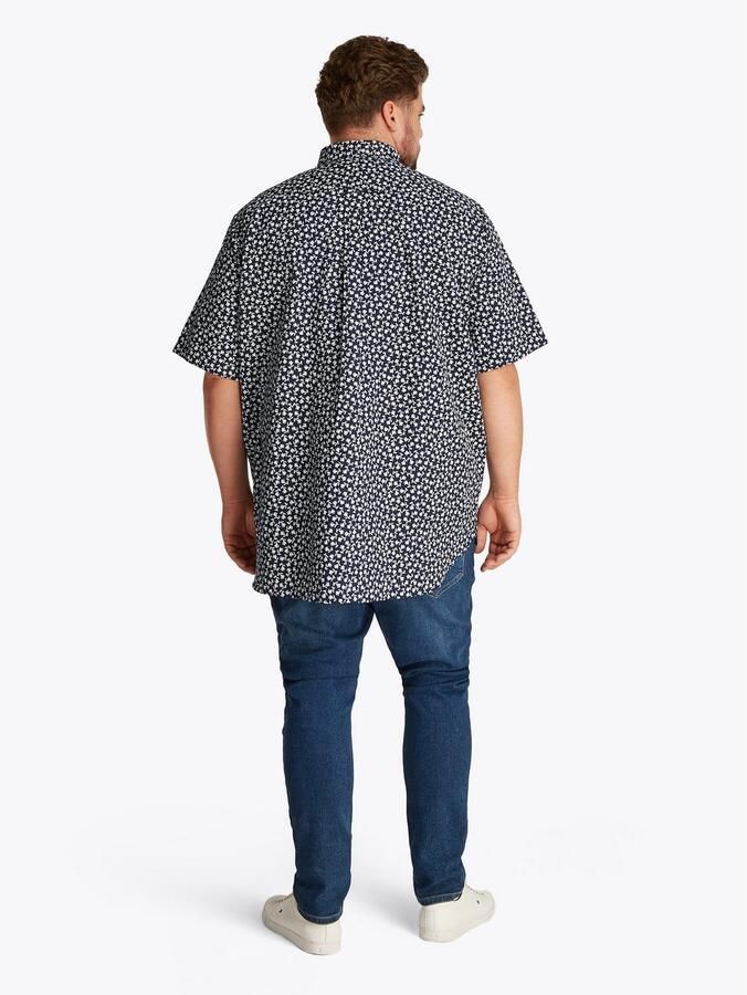 Tommy Hilfiger Overhemd met korte mouwen BT-LINEN BLEND MPRINT met allover-print grote maten - Foto 4
