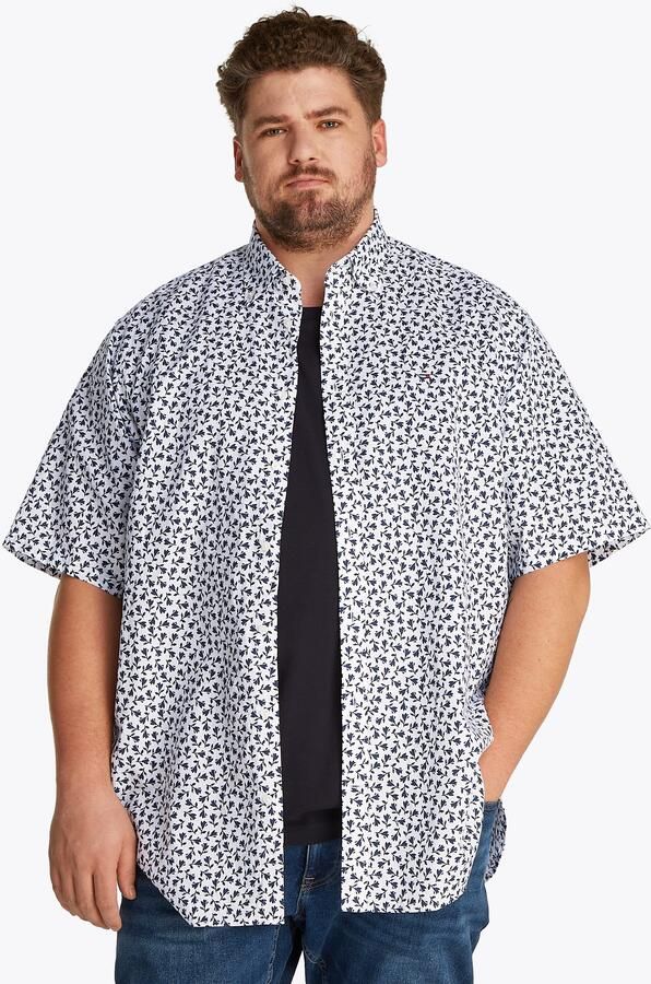 Tommy Hilfiger Overhemd met korte mouwen BT-LINEN BLEND MPRINT met allover-print grote maten - Foto 5