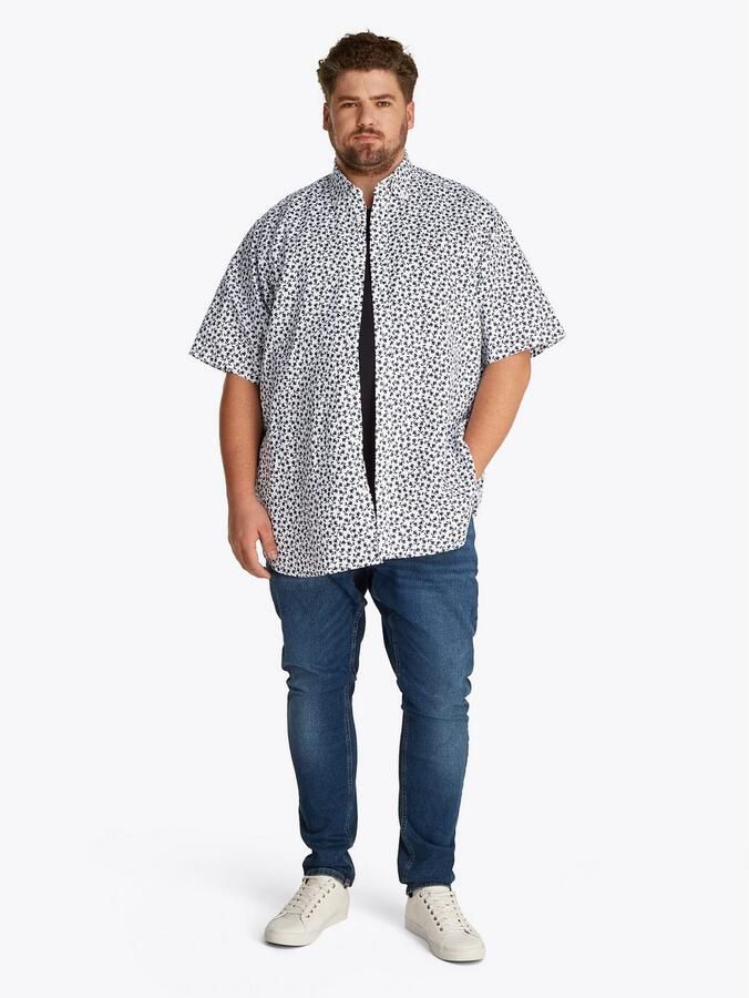 Tommy Hilfiger Overhemd met korte mouwen BT-LINEN BLEND MPRINT met allover-print grote maten - Foto 3