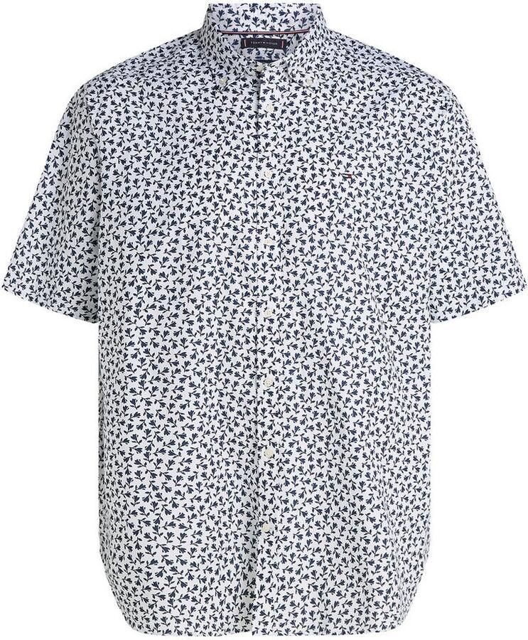 Tommy Hilfiger Overhemd met korte mouwen BT-LINEN BLEND MPRINT met allover-print grote maten