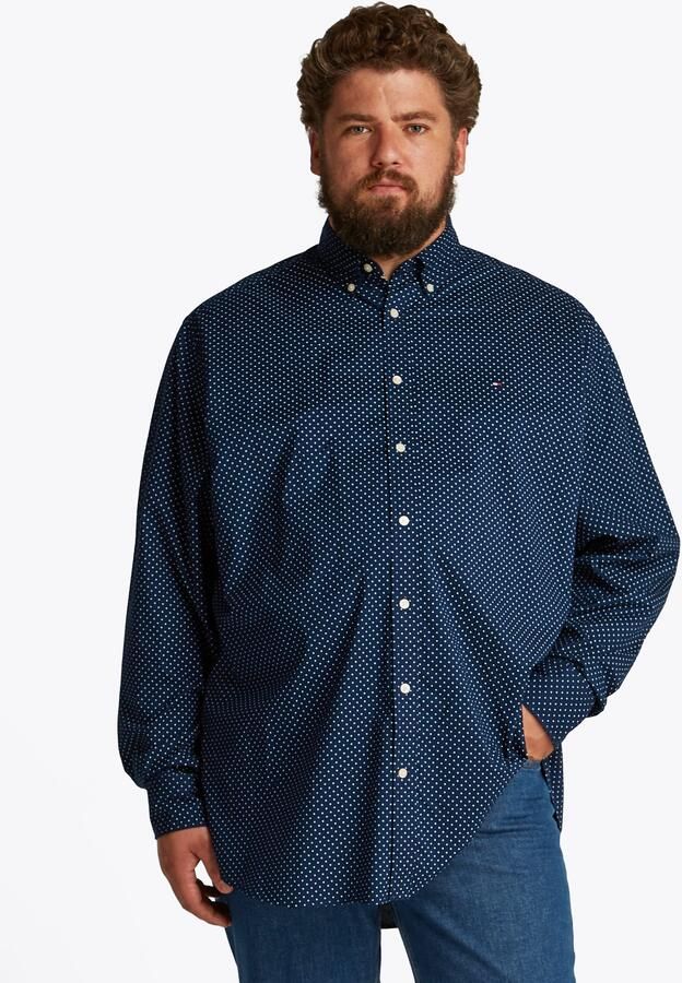 Tommy Hilfiger Overhemd met lange mouwen BT-FLEX POPLIN POLKA DOT S-B in grote maten logoborduring - Foto 5