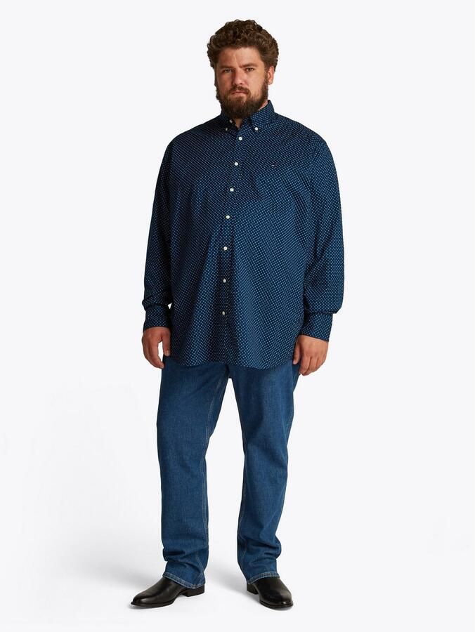 Tommy Hilfiger Overhemd met lange mouwen BT-FLEX POPLIN POLKA DOT S-B in grote maten logoborduring - Foto 3