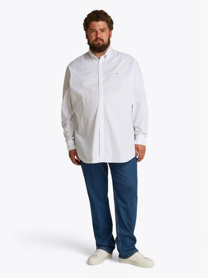 Tommy Hilfiger Overhemd met lange mouwen BT-FLEX POPLIN POLKA DOT S-B in grote maten logoborduring - Foto 3