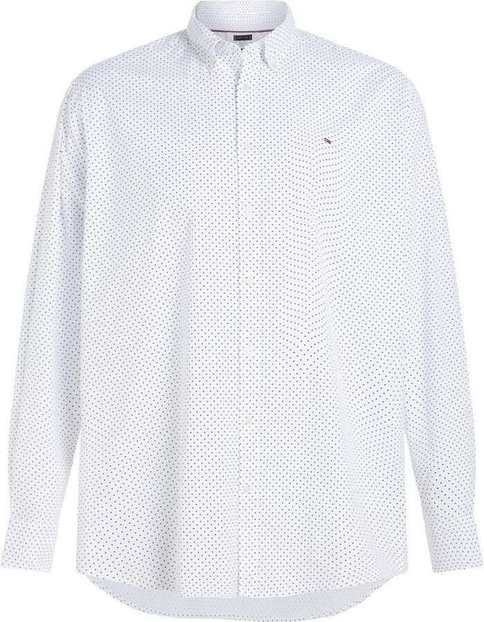 Tommy Hilfiger Overhemd met lange mouwen BT-FLEX POPLIN POLKA DOT S-B in grote maten logoborduring
