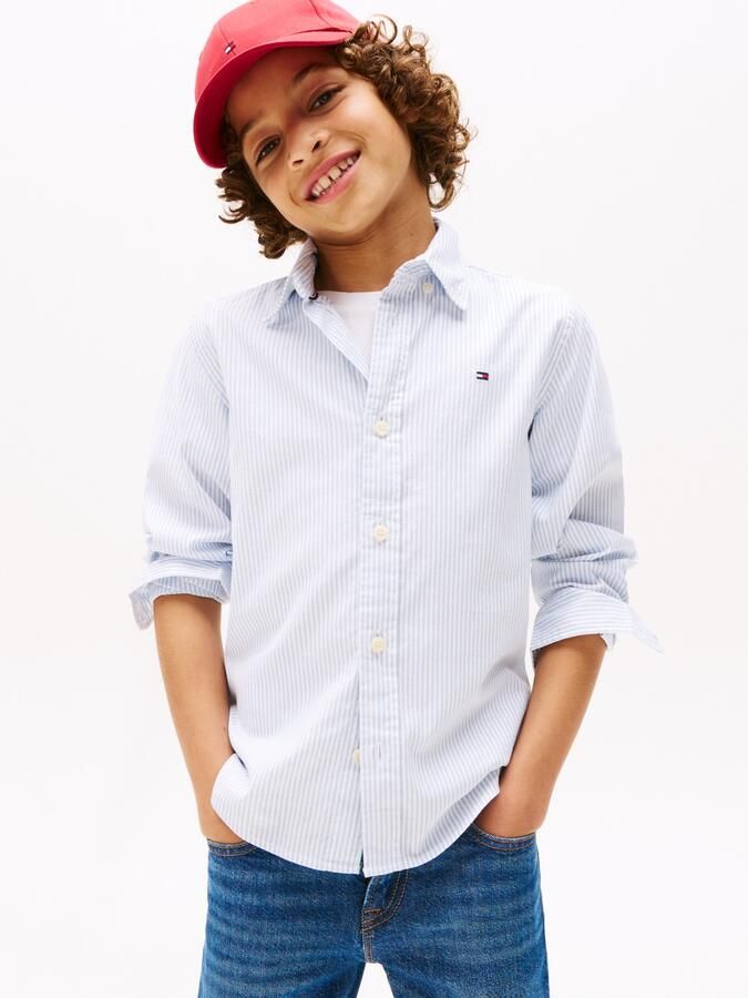 Tommy Hilfiger Overhemd met lange mouwen FLEX ITHACA SHIRT LS met streepjespatroon logo-borduursel - Foto 7