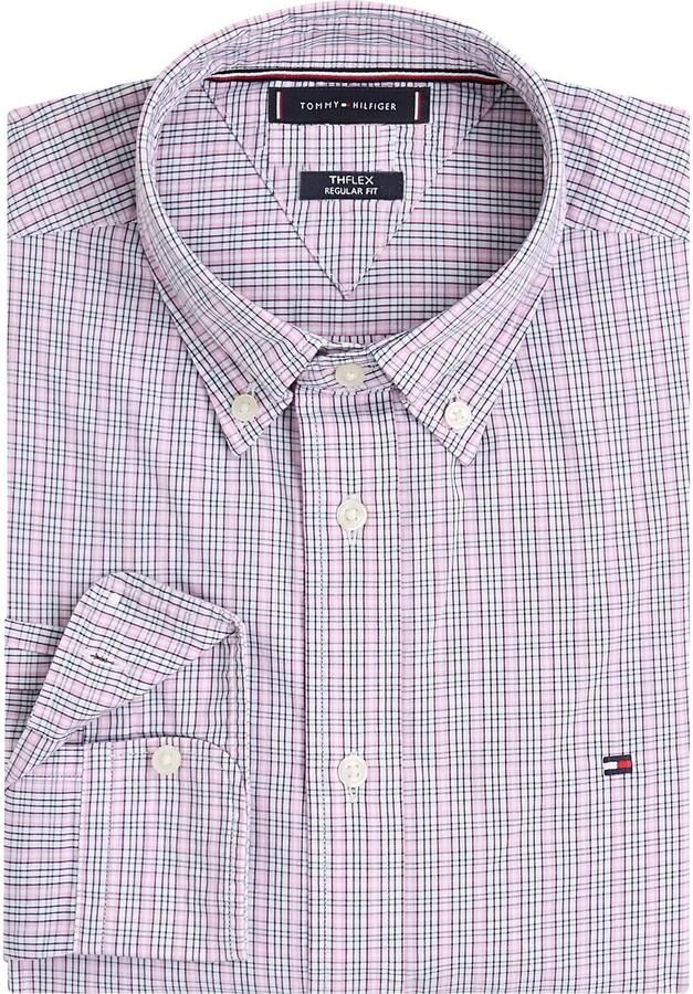 Tommy Hilfiger Overhemd met lange mouwen FLEX POPLIN SMALL TARTAN SHIRT regular fit kleinkariert button-down-kraag - Foto 5