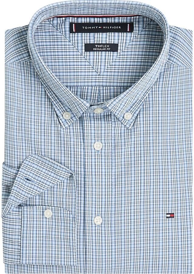 Tommy Hilfiger Overhemd met lange mouwen FLEX POPLIN SMALL TARTAN SHIRT regular fit kleinkariert button-down-kraag - Foto 5