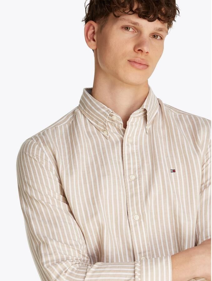 Tommy Hilfiger Overhemd met lange mouwen LINEN BLEND BOLD STRIPE - Foto 3