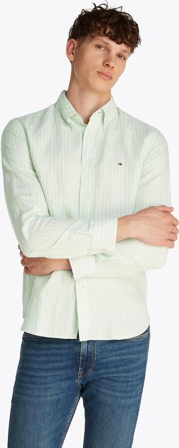 Tommy Hilfiger Regular fit vrijetijdsoverhemd van een mix van katoen en linnen - Foto 5