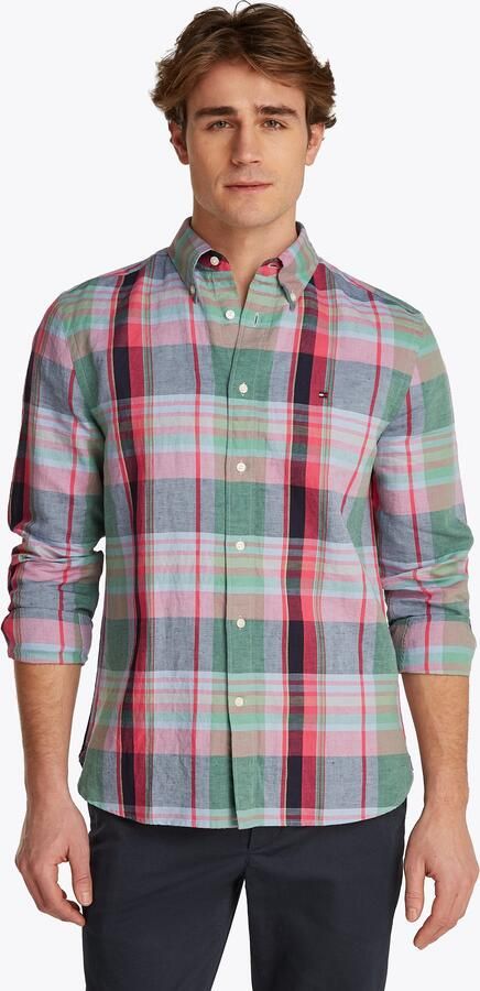 Tommy Hilfiger Regular fit vrijetijdsoverhemd van een mix van katoen en linnen - Foto 5