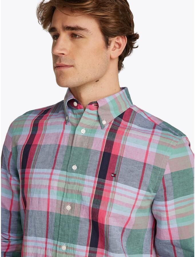 Tommy Hilfiger Regular fit vrijetijdsoverhemd van een mix van katoen en linnen - Foto 2