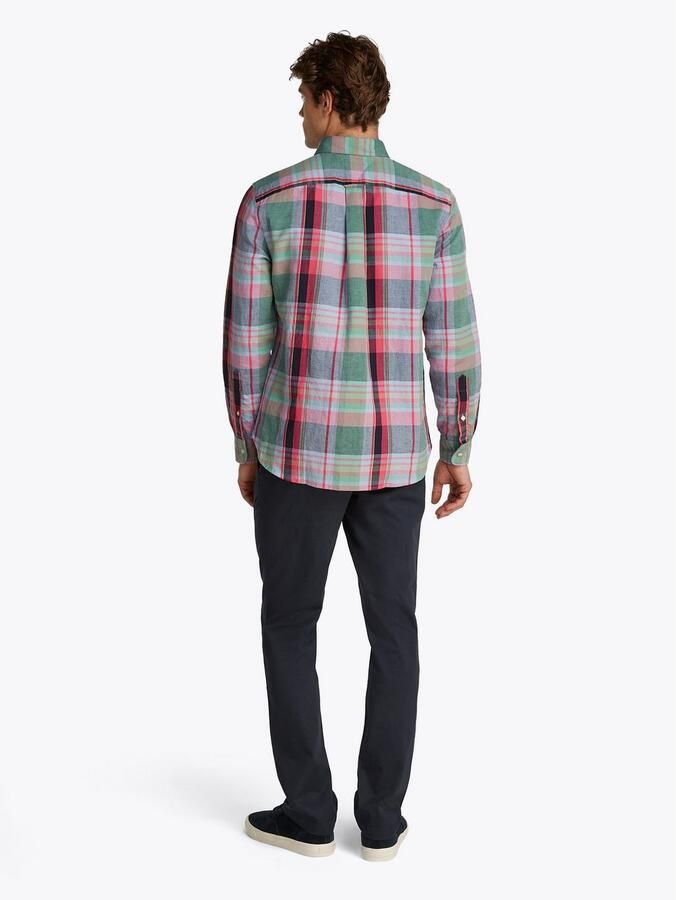 Tommy Hilfiger Regular fit vrijetijdsoverhemd van een mix van katoen en linnen - Foto 4