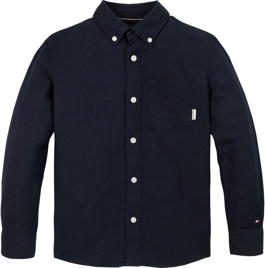 Tommy Hilfiger Overhemd met lange mouwen LINEN BLEND RELAXED SHIRT LS met borstzak logo-borduursel