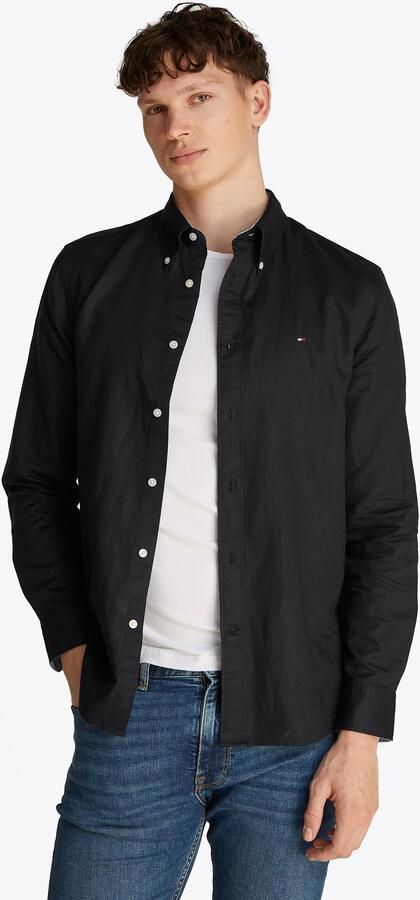 Tommy Hilfiger Regular fit vrijetijdsoverhemd van een mix van katoen en linnen - Foto 5