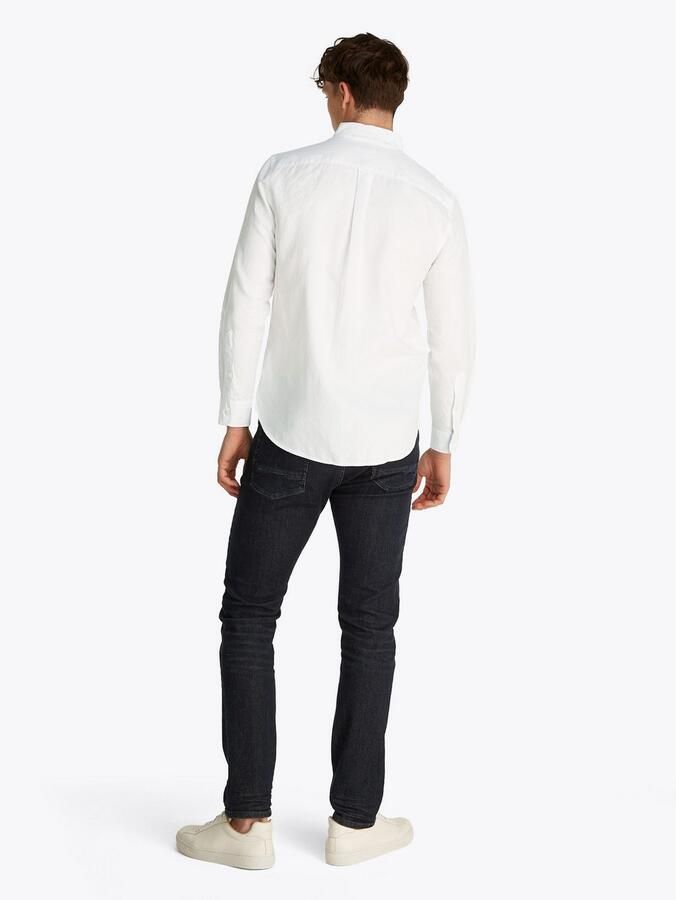 Tommy Hilfiger Regular fit vrijetijdsoverhemd van een mix van katoen en linnen - Foto 5