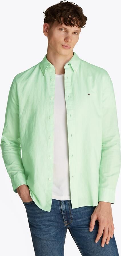 Tommy Hilfiger Regular fit vrijetijdsoverhemd van een mix van katoen en linnen - Foto 5