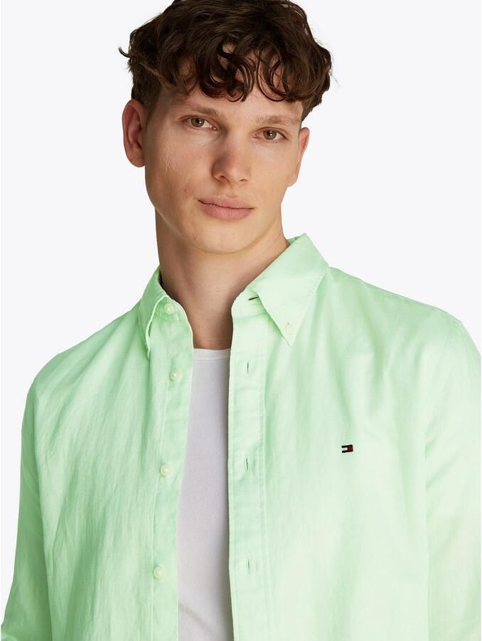 Tommy Hilfiger Regular fit vrijetijdsoverhemd van een mix van katoen en linnen